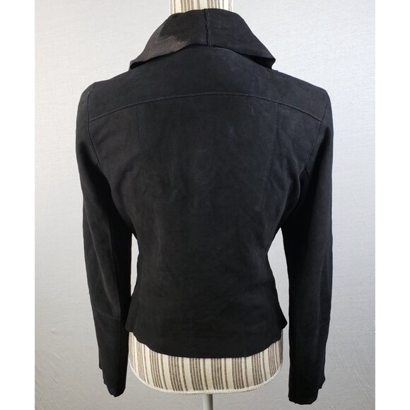 Graham & Spencer Suede Leather Jacket Soft Asymmetrical Biker Goth Black size L - Picture 16 of 16
